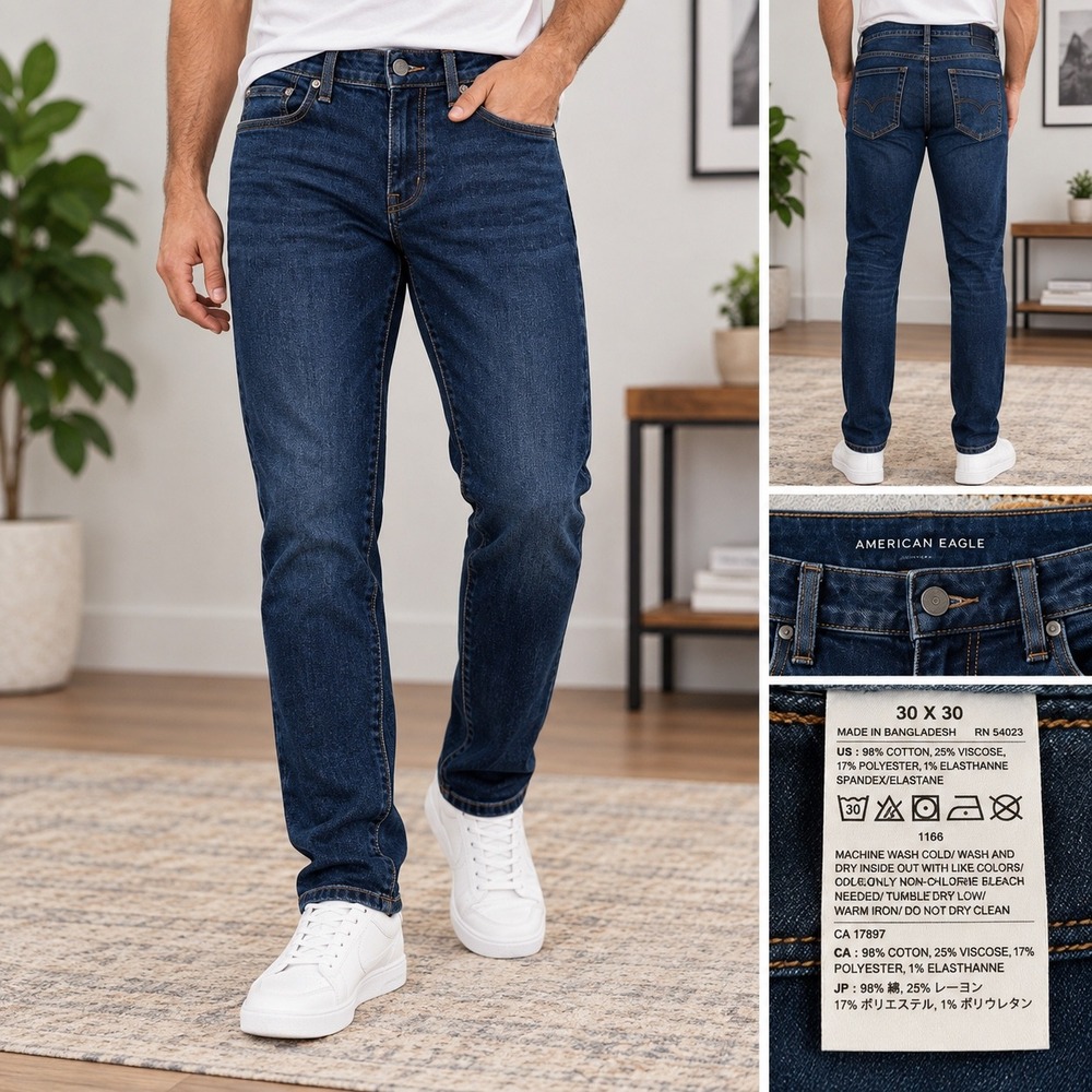Banana Republic Mens Travel Jean‎ Slim Fit Dark Wash Indigo Denim 30x30